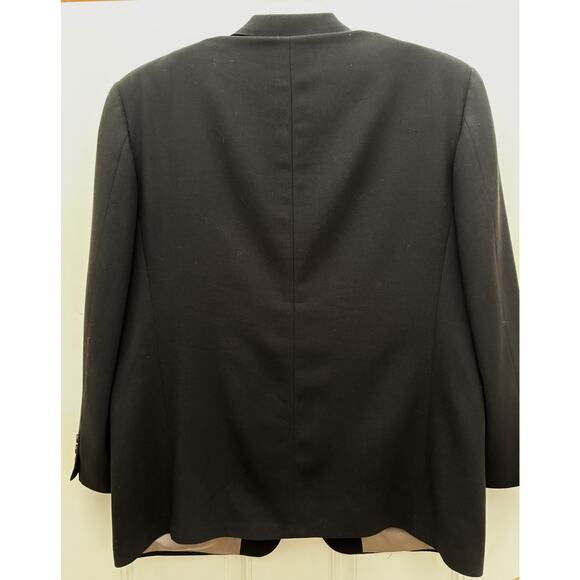 Tallia Sartoria Pure Worsted  Wool Men’s Size 46R Black Single Button Blazer EUC - Picture 2 of 11